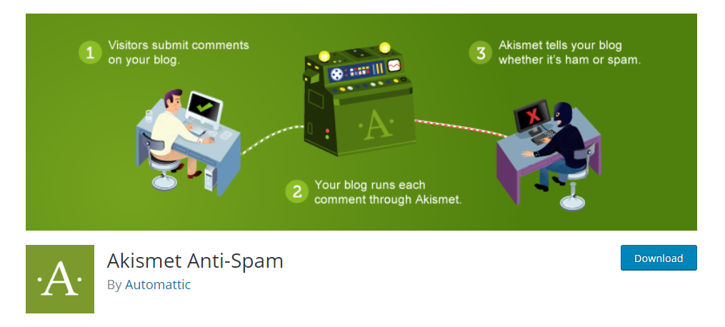 인공 지능을 사용하는 Akismet WordPress 플러그인의 스크린샷