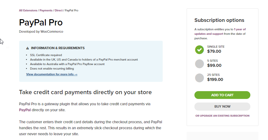 이 확장은 WooCommerce 매장 소유자가 사이트에서 직접 신용 카드 결제를 수락하는 데 도움이 됩니다.