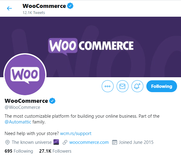 Cuentas de Twitter para WordPress WooCommerce