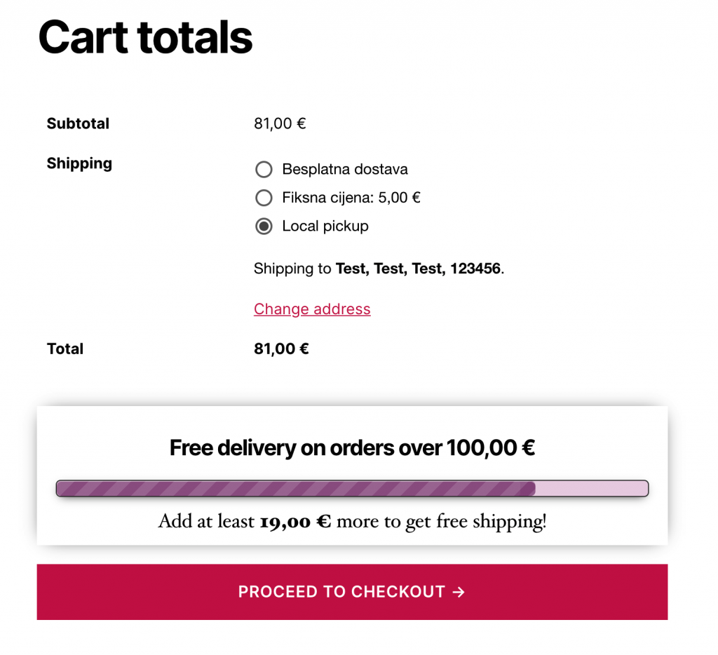 Pengiriman gratis WooCommerce