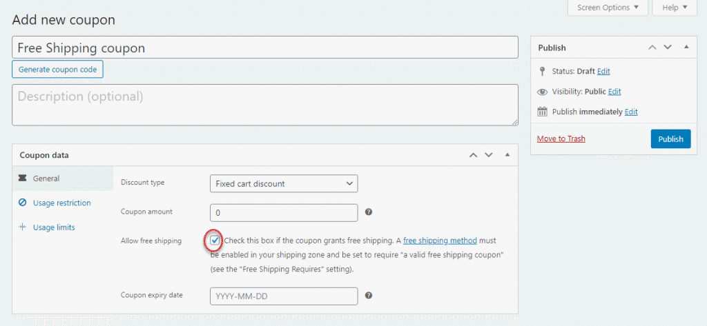 Pengiriman gratis WooCommerce