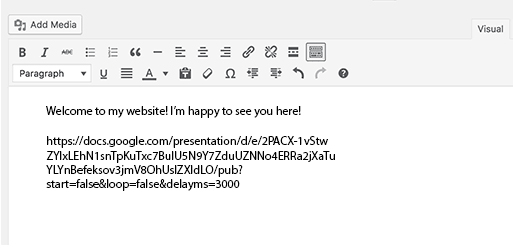 WordPress'te Google Slayt Sunumları