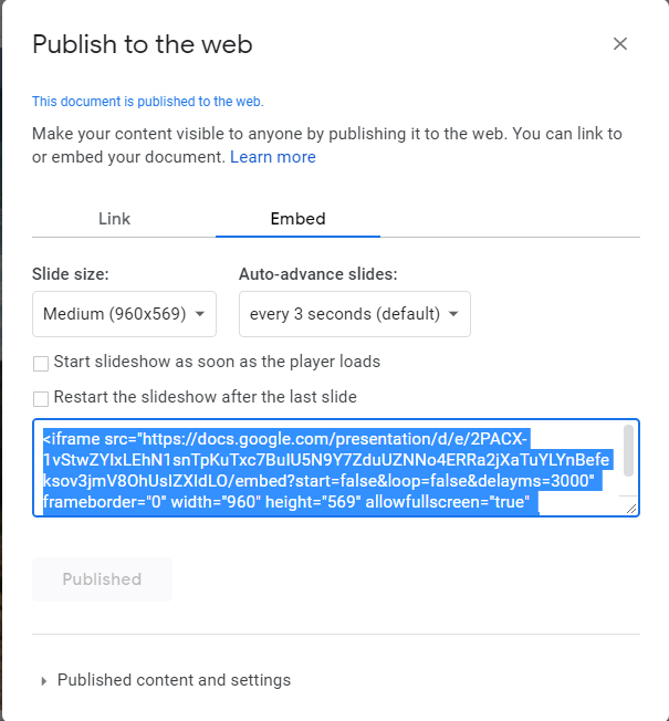 WordPress'te Google Slayt Sunumları