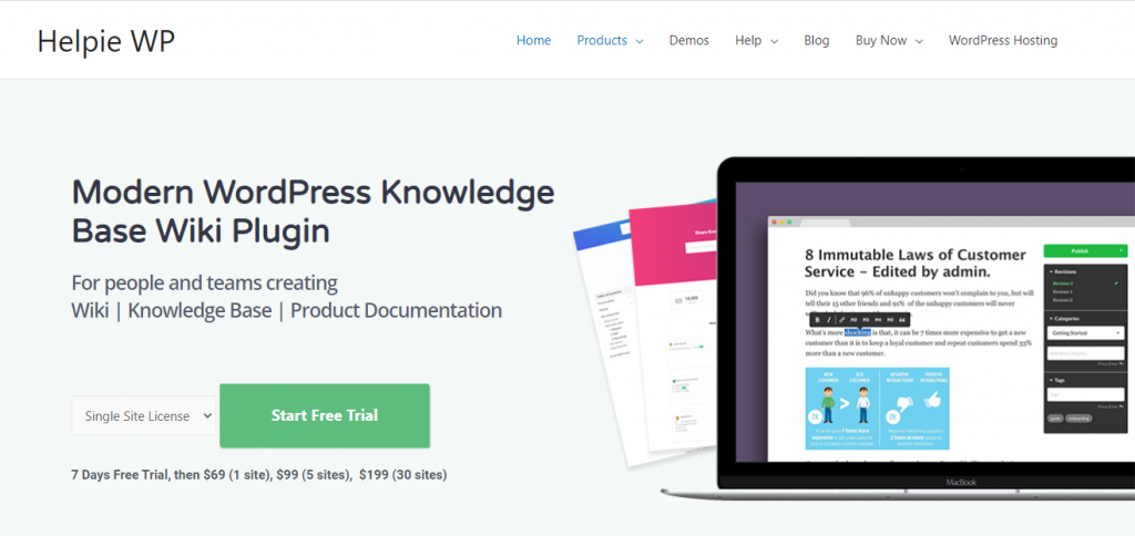 Complemento de la base de conocimientos de Helpie para WordPress