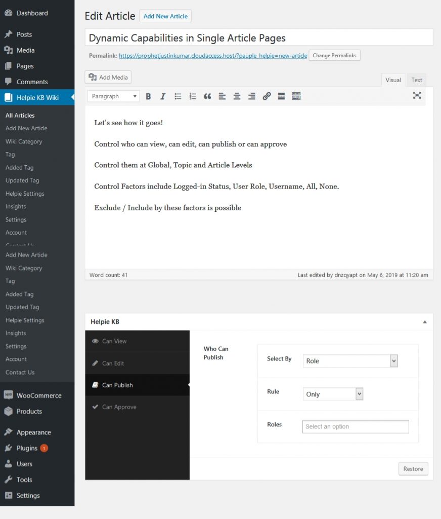 Complemento de la base de conocimientos de Helpie para WordPress