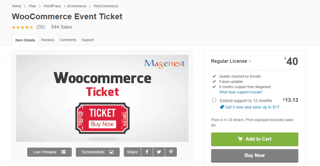 Biglietti WooCommerce