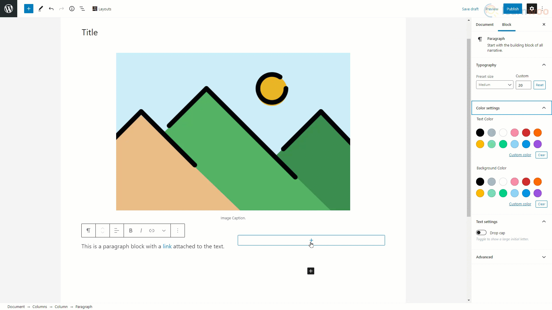 Personalizarea blocului de butoane în WordPress Page Builder.
