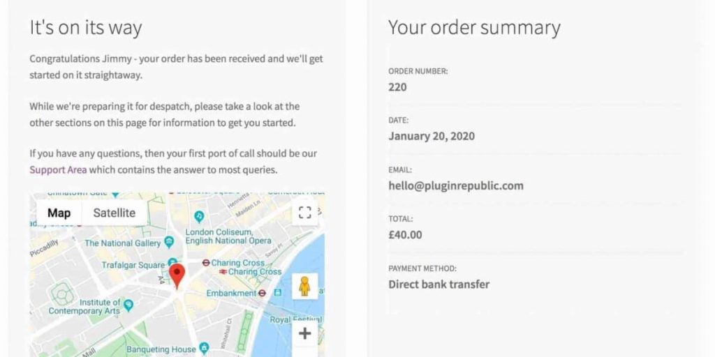 WooCommerce 感谢页面