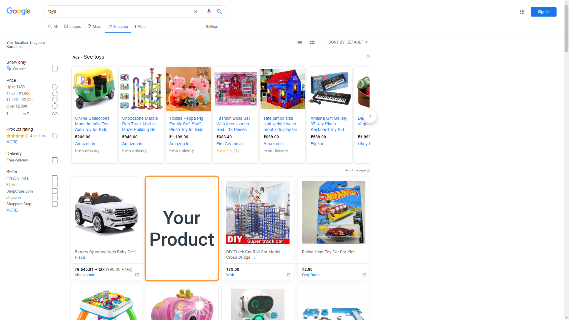 Rezultatele Cumpărături Google