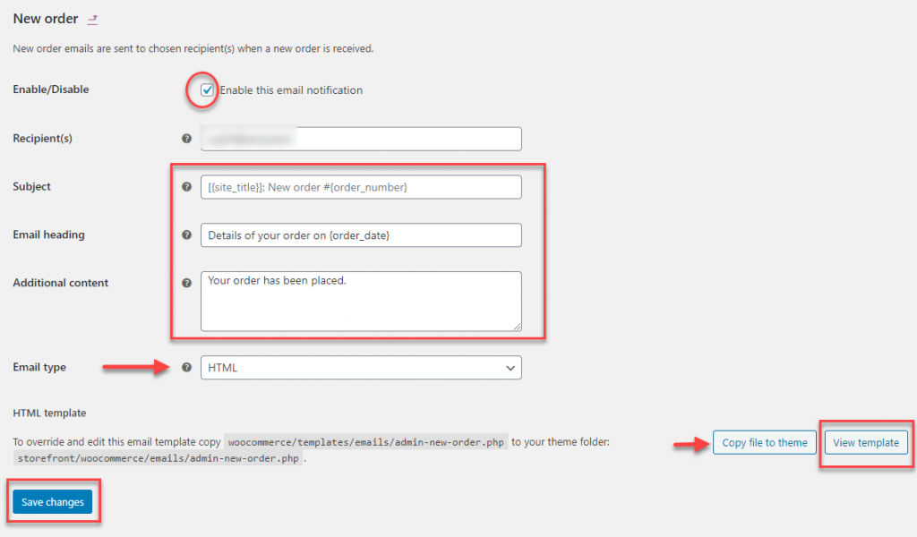 Personalizarea șabloanelor de e-mail WooCommerce