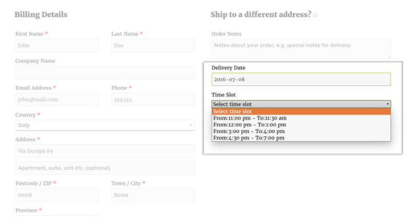 Plugin per la data di consegna stimata di WooCommerce