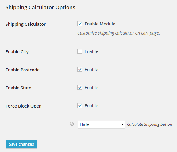 ملحقات حاسبة الشحن WooCommerce