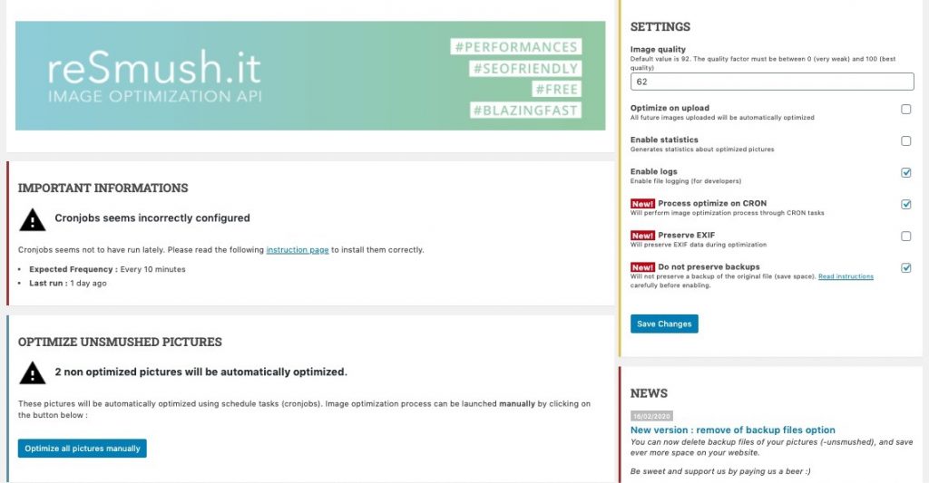 Complementos de compresión de imágenes de WordPress