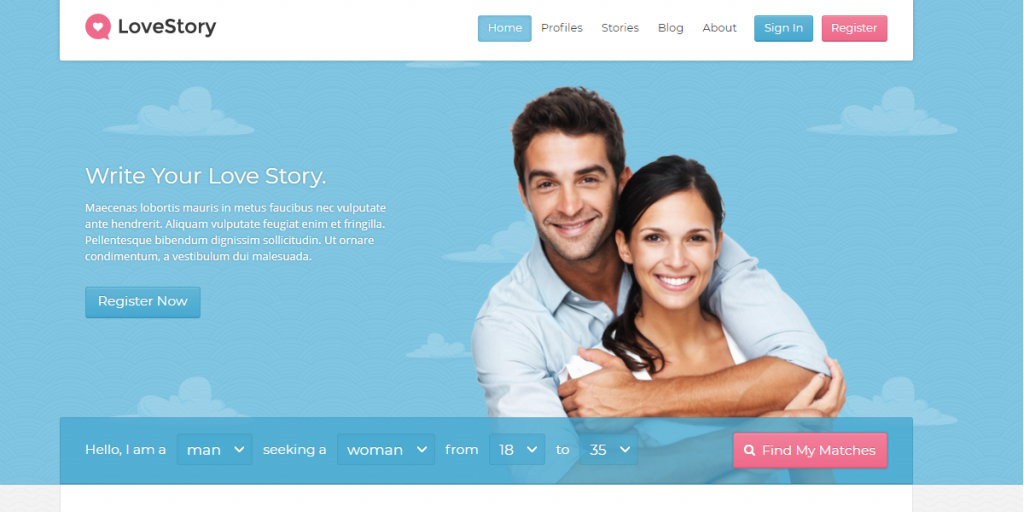 Site de namoro online com WordPress