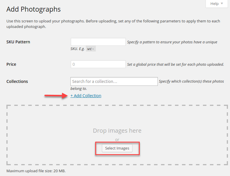 Sito di fotografia WooCommerce