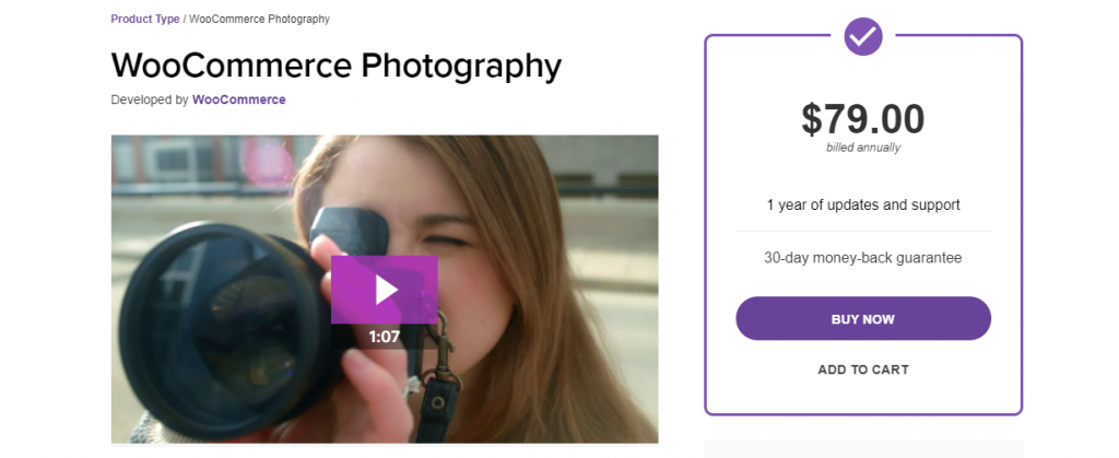 Sito di fotografia WooCommerce