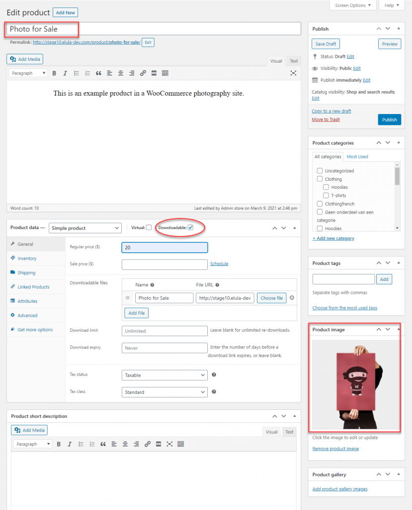 Sito di fotografia WooCommerce