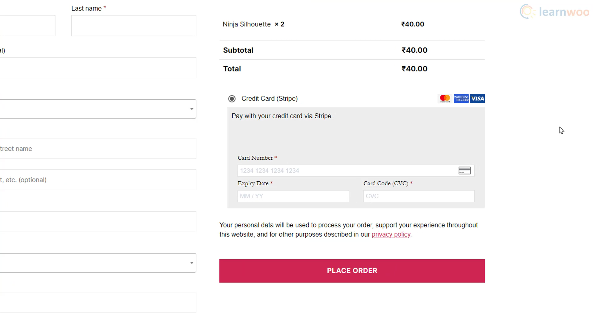 เกตเวย์การชำระเงิน WooCommerce Stripe