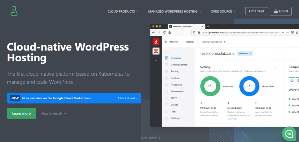 완전 관리형 WordPress 호스팅 서비스