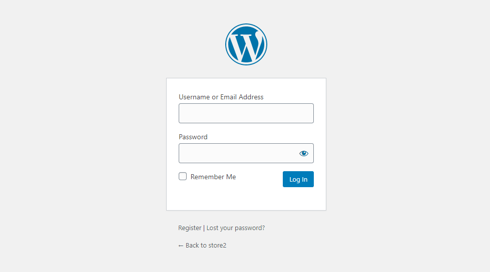 pagina di accesso e registrazione predefinita di WordPress