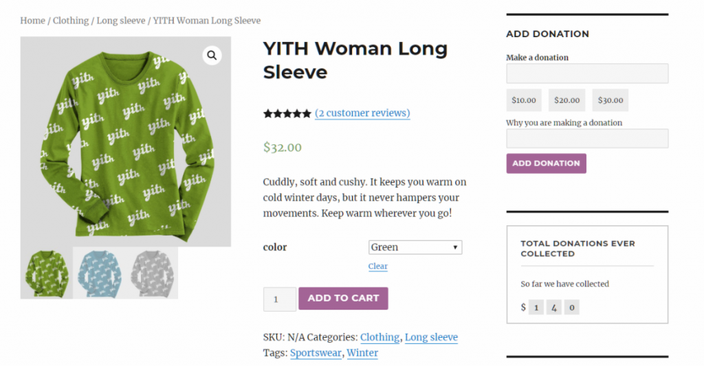 ปลั๊กอินการบริจาค WooCommerce