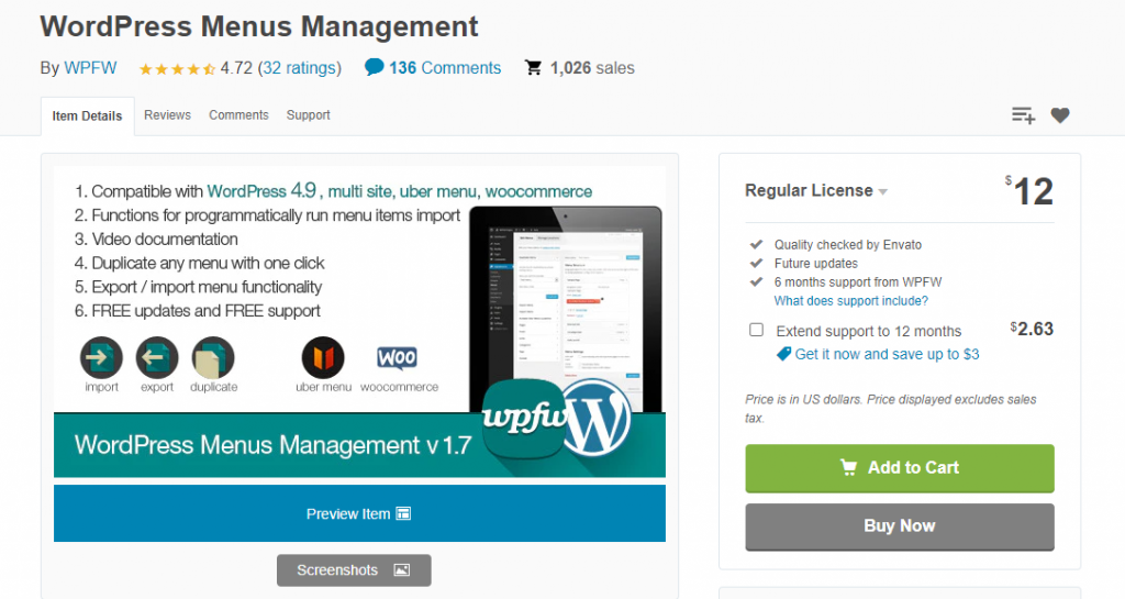 Plugin Menu WordPress