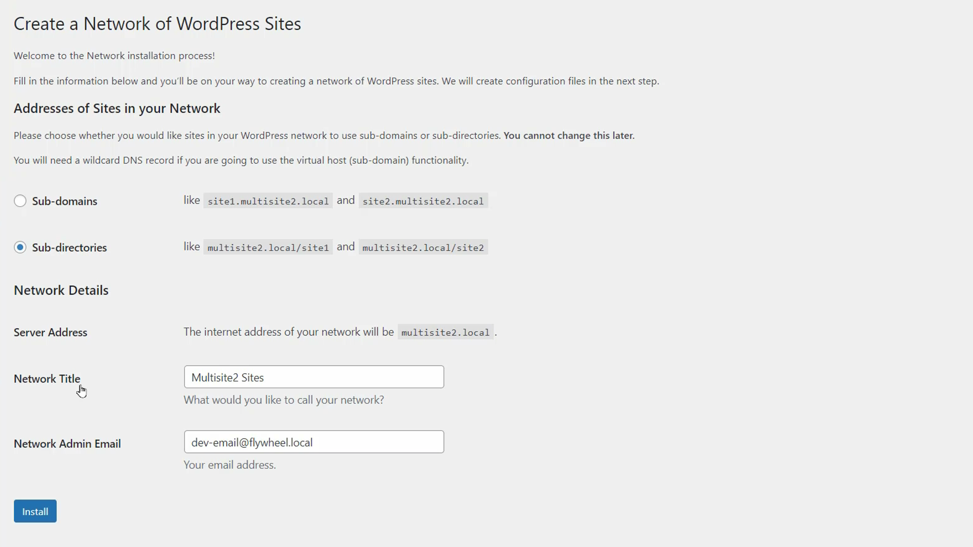 การสร้างเครือข่ายหลายไซต์ของ WordPress