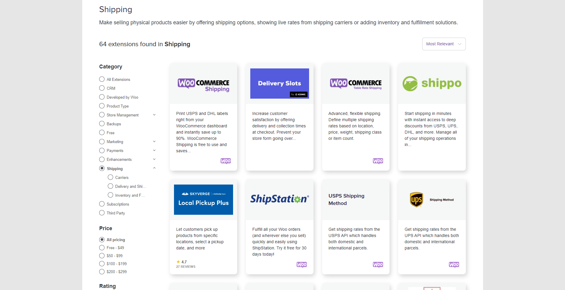 ส่วนขยายการจัดส่งของ WooCommerce