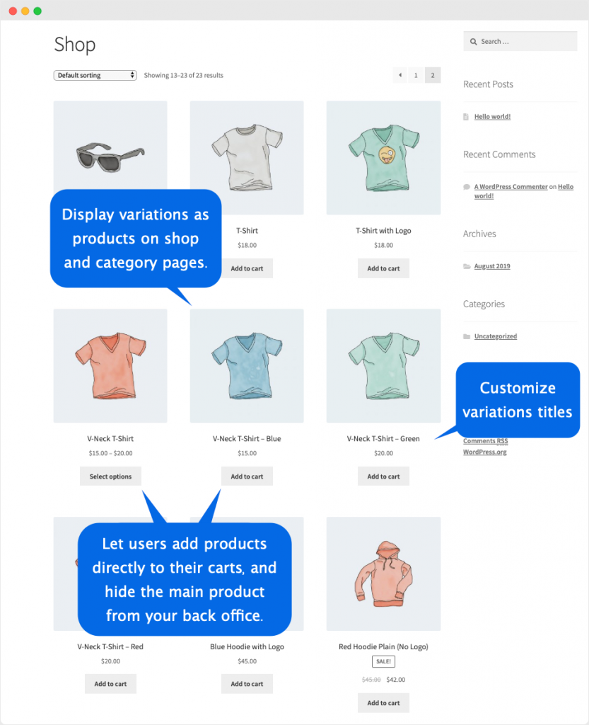 Plugin di variazione del prodotto WooCommerce