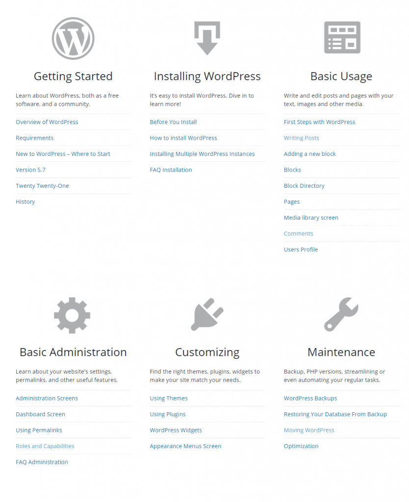 การสนับสนุน WordPress