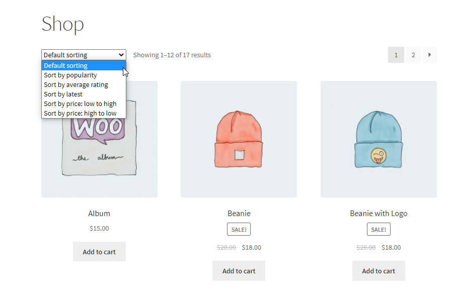 เรียงลำดับผลิตภัณฑ์ใน WooCommerce