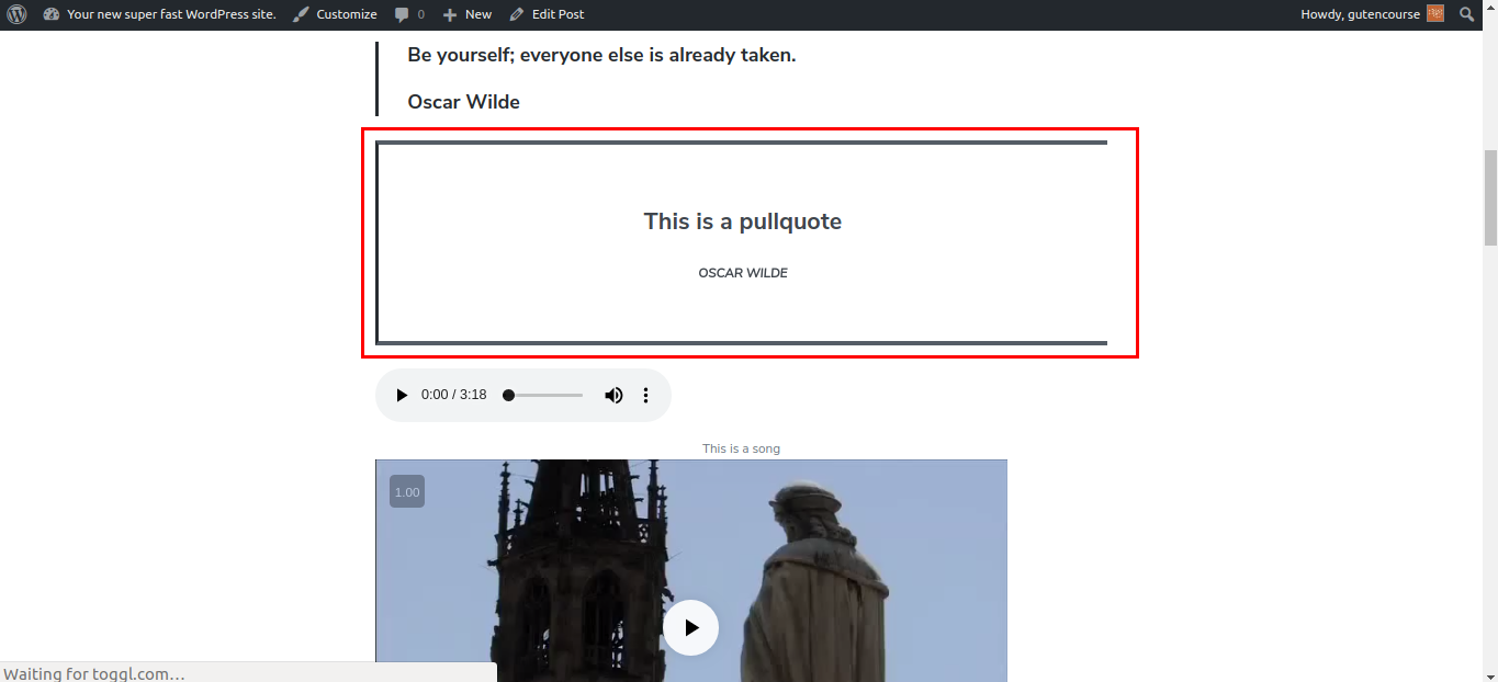 Varsayılan Gutenberg blokları: Kısa alıntı (işlenmiş)