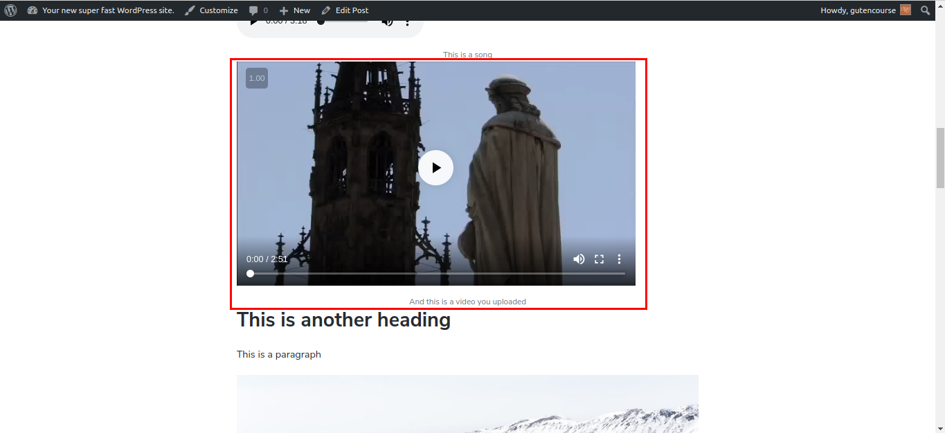 Varsayılan Gutenberg blokları: Video (işlenmiş)