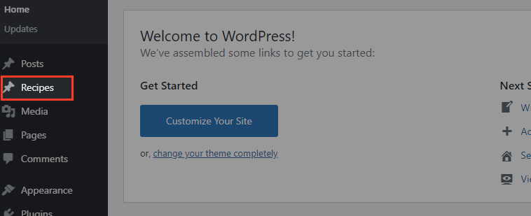 posizione del menu del tipo di post personalizzato