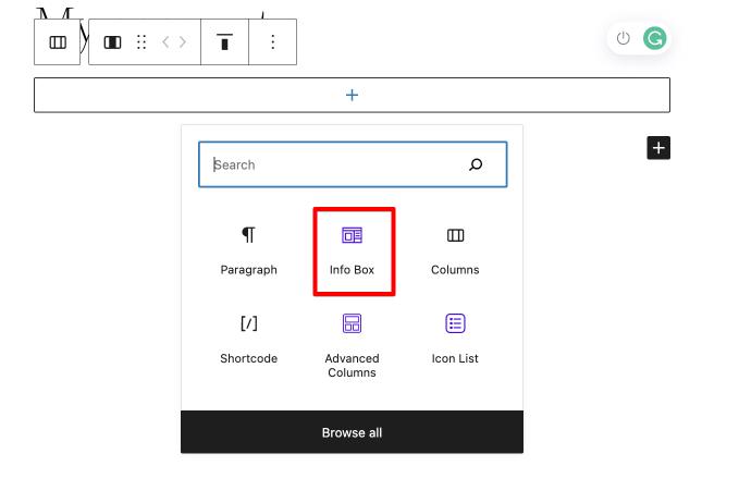 añadir un cuadro de información