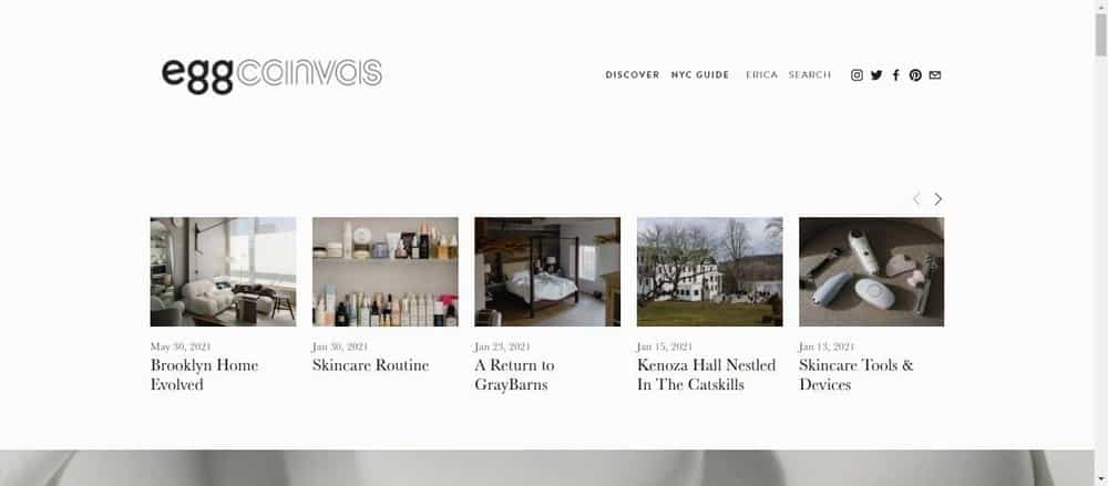 Egg Canvas 웹사이트 예시