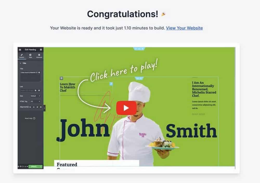 sitio web importado en WordPress