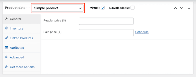 WooCommerceの製品データ設定 WooCommerce's Product Data settings