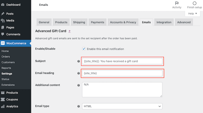 WooCommerceメールテンプレート The WooCommerce email templates