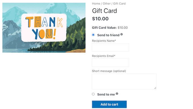 WooCommerce用に作成された高度なギフトカード An advanced gift card created for WooCommerce