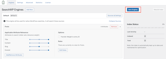 WordPress 사용자 정의 검색 설정 저장 Saving your WordPress custom search settings