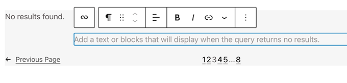 クエリループの結果ブロックはありません No results block for the query loop