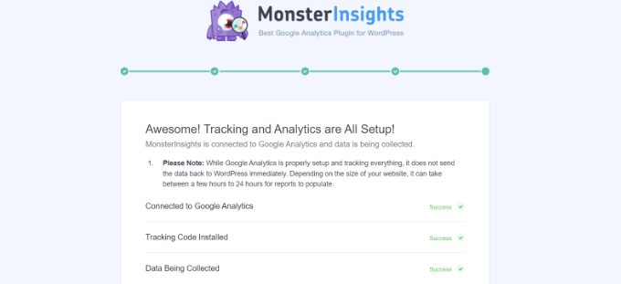 การติดตามควรเป็นการตั้งค่าทั้งหมด Tracking should be all setup