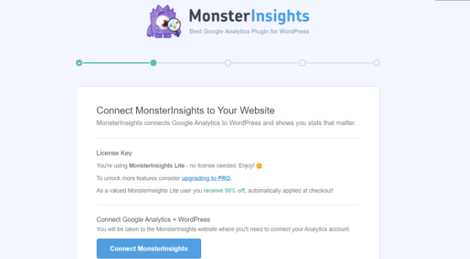 เชื่อมต่อ MonsterInsights กับเว็บไซต์ของคุณ Connect MonsterInsights with your site