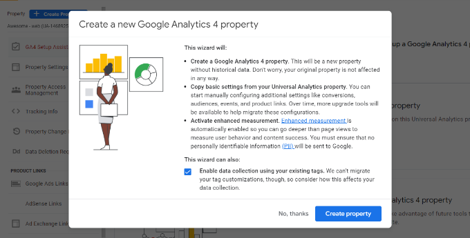 คลิกปุ่มสร้างคุณสมบัติ Click the create property button
