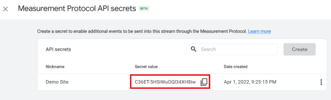 คัดลอกค่าลับ Copy the secret value