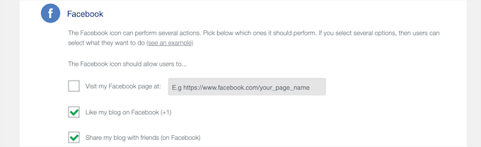 소셜 아이콘 작업 선택 Choose social icon actions