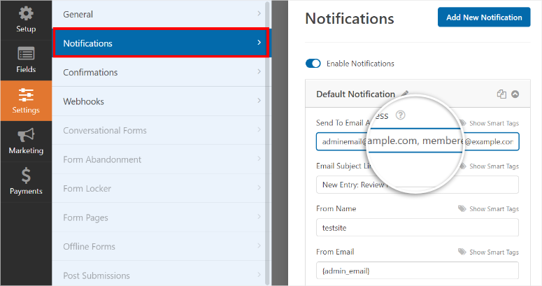 양식 알림 - IsItWP - 무료 WordPress 테마 감지기 form notifications