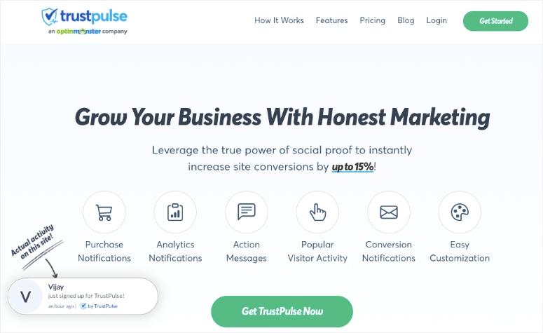 trustpulse 새 홈페이지 - IsItWP - 무료 WordPress 테마 감지기 trustpulse new homepage