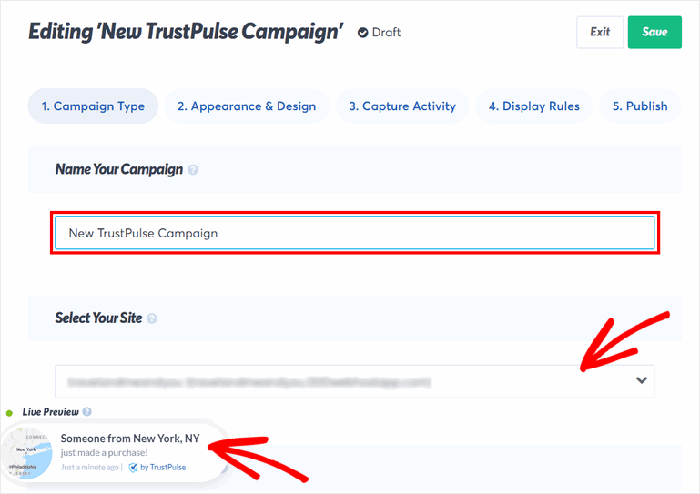 최근 판매 알림 팝업 만들기 - IsItWP - 무료 WordPress 테마 감지기 new trustpulse campaign